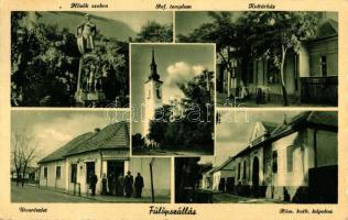 Fülöpszállás, Kovács József üzlete, Római katolikus kápolna, Kultúrház, Hősök szobra, Református templom, Kovács József kereskedő kiadása