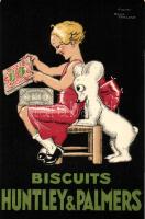 Biscuits Huntley & Palmer litho advertisement s: René Vincent