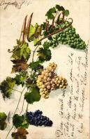 Maria, grapes greeting card, Original Photochromie  N. & O. Nr. 225.