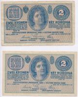 1914. 2K "C" sorszámjel (2x), egyiken felülbélyegzés T:III,III-