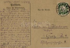 Humoros kézzel festett képeslap Karl Meissner jelzéssel / hand-painted art postcard, signed Karl Mei...