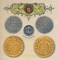 2008. 1Ft-100Ft 7klf db + Mátyás denár Ag fantáziaverete "Reneszánsz emlékév" dísztokos szettben T:BU