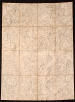 cca 1910 Erdélyi topográfiai térképek 1:25 000 méretaránnyal, mind vászonra kasírozva, jó állapotban...