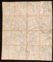 cca 1910 Erdélyi topográfiai térképek 1:25 000 méretaránnyal, mind vászonra kasírozva, jó állapotban...