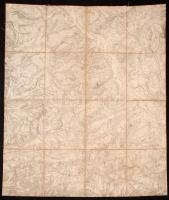 cca 1910 Erdélyi topográfiai térképek 1:25 000 méretaránnyal, mind vászonra kasírozva, jó állapotban...