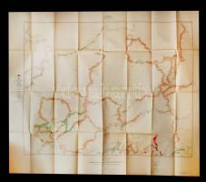 1910 Kanada északnyugati része, a felfedezett utvonalak a folyók mentén, Nagyméretű térkép / 1910 Map of Canada, Ontario, and the Northwest territories. Explored routes. Canada, department of mines. Large map. 121x120 cm