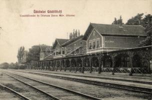 Gödöllő, vasútállomás és Démusz János Máv. étterme