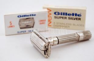 Gillette borotva 2 db bontatlan csomagolású pengével, jó állapotban