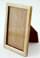 Alpakka képkeret fa hátlappal, 8x13 cm