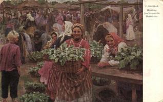 Market day, Russian folklore, T.S.N. R.M. Nr. 295. s: Sitschkoff, Piacnap, orosz folklór, T.S.N. R.M. Nr. 295. s: Sitschkoff