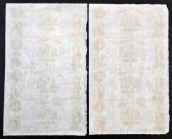 1852. 1Ft "Kossuth bankó" kitöltetlen A,B,C,D 4-es ívben (2x), nyomdai ujjlenyomattal T:I,...