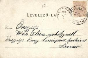 1899 Kiscell, Iskola, templom, klastrom; litho, kiadja Zsigmond István