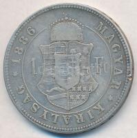 1886KB 1Ft Ag "Ferenc József / Barokk címer" T:2- ph. Adamo M15