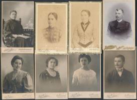 cca 1880 10 db keményhátú portréfotó Hódmezővásárhelyről, 11x7 cm