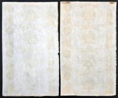 1852. 1Ft "Kossuth bankó" kitöltetlen A,B,C,D 4-es ívben (2x), nyomdai ujjlenyomattal T:II...