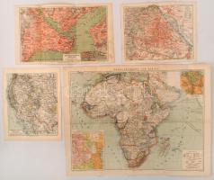 cca 1900 4 db különböző térkép: Bécs és Konstantinápoly német nyelvű térképe, Az USA nyugati államainak és Afrika német nyelvű összefoglaló térképe