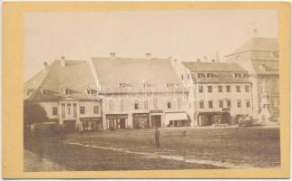 1870 Nagyszeben, városrészlet, fotó, nagyszebeni műteremből (Theodor Glatz), hátulján feliratozva, 6,5×10,5 cm /  1870 Nagyszeben (nowadays Sibiu, Romania), part of the city, photograph, from a local atelier (Theodor Glatz), with inscription on its back, 6,5×10,5 cm