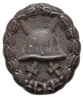 Német Birodalom 1918. "Sebesülési jelvény fekete fokozata" fém kitüntetés függőleges tűvel (44x39mm) T:2- tű alsó rögzítője hiányzik German Empire 1918. "Wound Badge, black" metal badge with vertical pin (44x39mm) C:VF the lower pin closure is missing