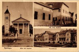 Gyékényes, Római katolikus templom, vasútállomás, népiskola  (fa)