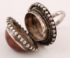 Szelencés bizsu gyűrű féldrágakővel díszítve, méret: 60