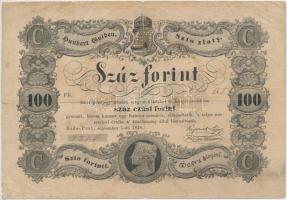 1848. 100Ft "Kossuth bankó" T:III,III- szakadás felül Hungary 1848. 100Ft "Kossuth banknote" C:F,VG tear on top Adamo G114