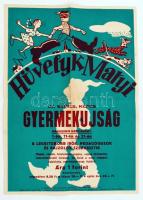 1947 Hüvelyk Matyi gyermekújság plakátja, jó állapotban, 42,5×30,5 cm
