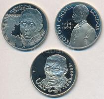 1983. 100Ft alpakka "Czóbel Béla" + 1983. 100Ft alpakka "Simon Bolivár" + 1984. 100Ft alpakka "Kőrösi Csoma Sándor" T:PP