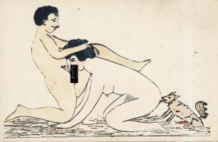 cca 1925 5 db színezett erotikus, szex nyomat / 1925 5 vintage erotic prints.  10x15 cm