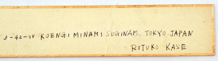 Olvashatatlan jelzéssel: Harcos, japán életkép, vegyes technika, papír, hátulján feliratozva, sérülé...