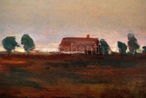 Tornyai jelzéssel: Alföldi táj. Olaj, karton, jelzett, fa keretben, 31x45 cm