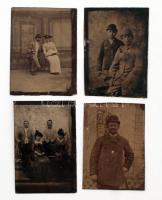 cca 1880 4 db különböző fémlemezre készült fénykép (ferrotípia) / 4 ferrotyps