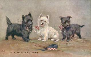 For auld lang syne. Raphael Tuck Oilette Postcard No. 3599. All Scotch Series