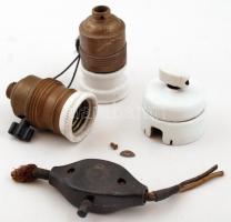 4 db régi kapcsoló és foglalat