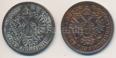 1851B 1/4Kr Cu + Ausztria 1851A 1/4Kr Cu T:2,2-
