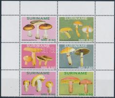 Gombák sor ívszéli hatostömb Mushrooms set margin block of 6
