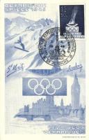 1948 Olympische Spiele, Sankt Moritz, London / olympics Erste Ausstellung der Maximaphilie So. Stpl