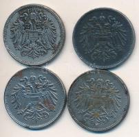 Ausztria 1916-1918. 20h Fe (4xklf) T:2,2-
Austria 1916-1918. 20 Heller Fe (4xdiff) C:XF,VF