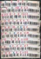 Néhány ezer db vonalkódos ajánlási ragjegy ABC sorrendben 8 lapos berakóban