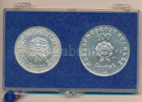 1973. 50Ft Ag + 100Ft Ag "Petőfi" pár, sérült MBN tokban T:BU