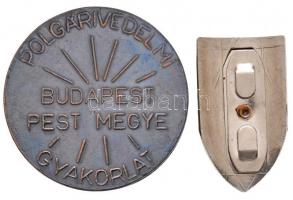 ~1970. "Polgári védelem kiválója" zománcozott fém jelvény dísztokban (40,5x23,5mm) + "...