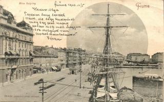 Fiuma, Riva Szapáry / port, steamships (EB)