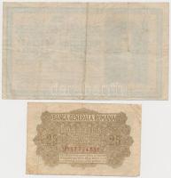 Románia / Német megszállás 1917. 25b román felülbélyegzéssel + Magyarország 1918. 25K román felülbél...