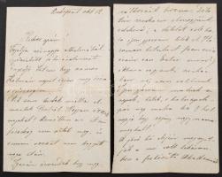 cca 1880 Szél Piroska (1865-1886), Arany János menyének levele apjának, Szél Kálmán nagyszalontai esperesnek, amelyben különféle aktuális eseményekről számol be. 6 beírt oldal.