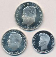 1948. 5Ft Ag "Petőfi" + 10Ft Ag "Széchenyi" + 20Ft Ag "Táncsics" "Szabadságharc" sor utánveretek T:PP felületi karc, ujjlenyomat Adamo EM1,2,3