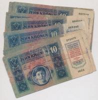 1915. 10K (13x) mind szerb felülbélyegzéssel T:vegyes, több ragasztott
