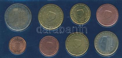 Hollandia 1999-2002. 1c-2EUR (8xklf) szettben T:1-,2
Netherlands 1999-2002. 1 Cent - 2 Euro (8xdiff...