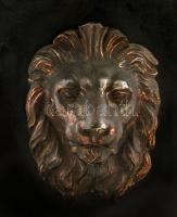 XIX. sz vége: Antik asztali/kandalló óra oroszlánfejes díszítéssel, aranyozott számlappal, felet és ...