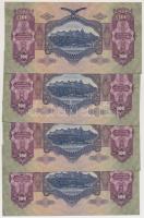 1930. 100P (4x) sorszámkövetők, nyomdai papírráncokkal T:I,I-