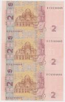 Ukrajna 2004. 2H 3-as ívben T:I
Ukraine 2004. 2 Hryven in a sheet of 3 C:UNC