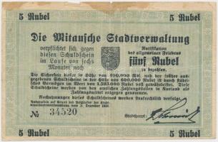 Lettország / Mitau 1918. 5R városi pénz T:III,III-
Latvia / Mitau 1918. 5 Rubles necessity note C:F...